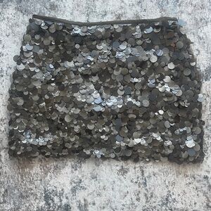 Zara Metallic Sequin Mini Skirt